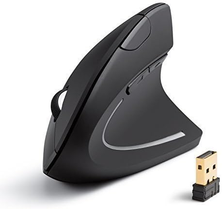 Anker 2.4G Wireless Vertical Ergonomic Optical Mouse for Work, Multi-Device Connectivity, 800/1200 /1600 DPI, 5 Buttons for Laptop, Desktop, PC - Black