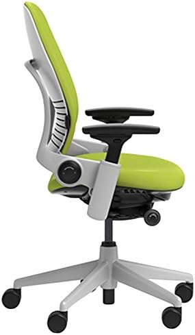 Steelcase Leap Chair with Platinum Base & Standard Carpet Casters, Wasabi