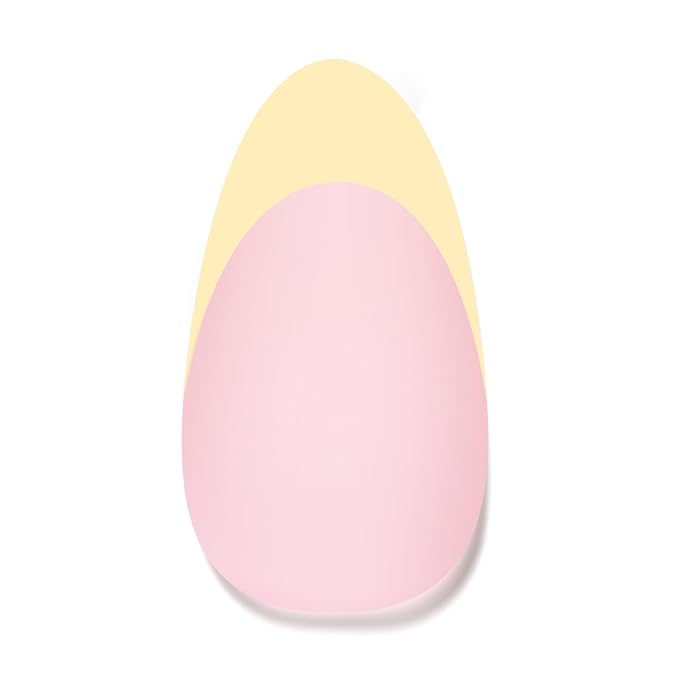 Beetles Yellow French Tips Press On Nails, 160 Pcs Pastel Spring Press On Nails Short Almond, Yellow Fake Nail Tips Soft Nail Gel False Nails Art DIY For Women
