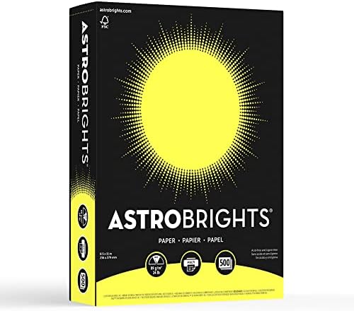 Bright Color Paper, Neenah Astrobrights®, Letter Paper Size, 24 Lb, FSC Certified®, Lift-Off Lemon, Ream Of 500 Sheets