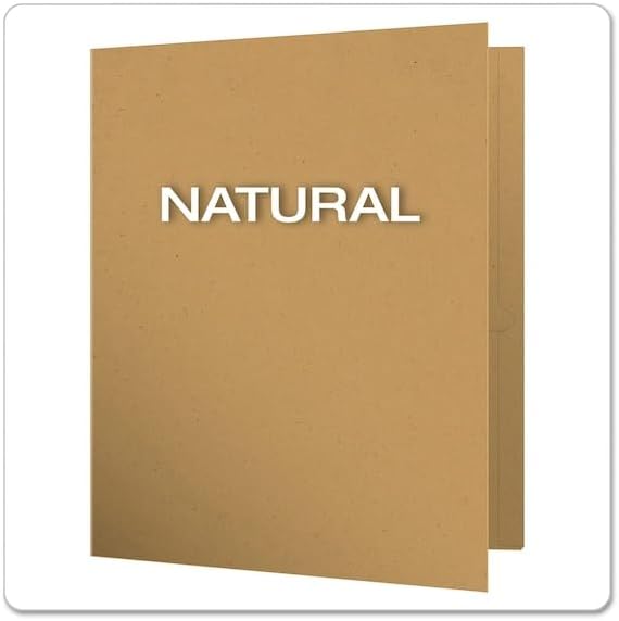 EarthWise by Oxford Two-Pocket Folders, Natural, Letter Size, 25 per Box, (78542)