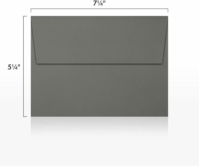 LUXPaper A7 Invitation Envelopes | Peel & Press | 5 1/4" x 7 1/4" | Smoke Gray | 80lb. Text | 500 Qty