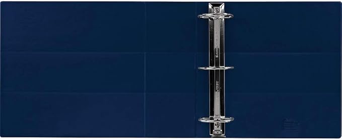 Staples Heavy‑Duty View Binder, 4" D‑Ring, Navy Blue, Reinforced Spine, High‑Capacity 3‑Ring Binder for School & Office Organization