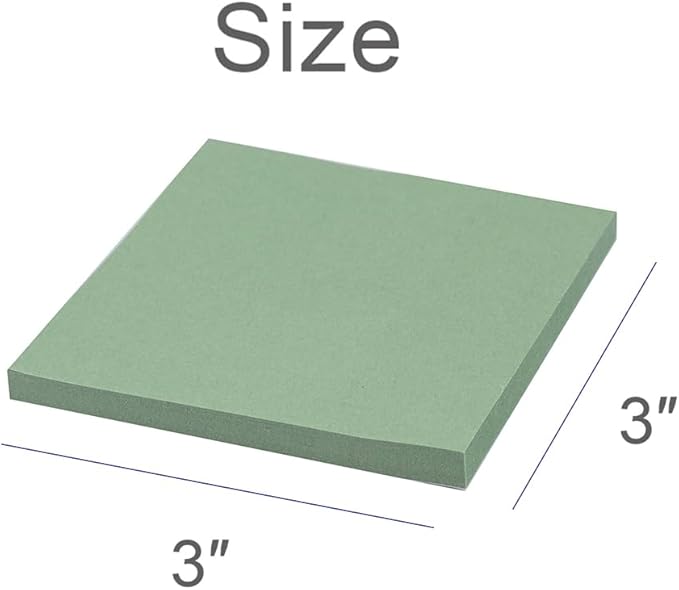 (72 Pads) Sticky Notes 3x3 inch, Self-Stick Pads Vintage Colors Sticky Note, Recyclable, Easy to Post for Home, Office, Notebook