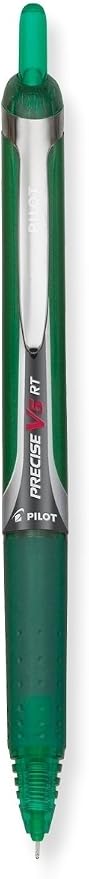 PILOT, Precise V5 RT Refillable & Retractable Rolling Ball Pens, Extra Fine Point 0.5 mm, Green, 12 Count (Pack of 12)