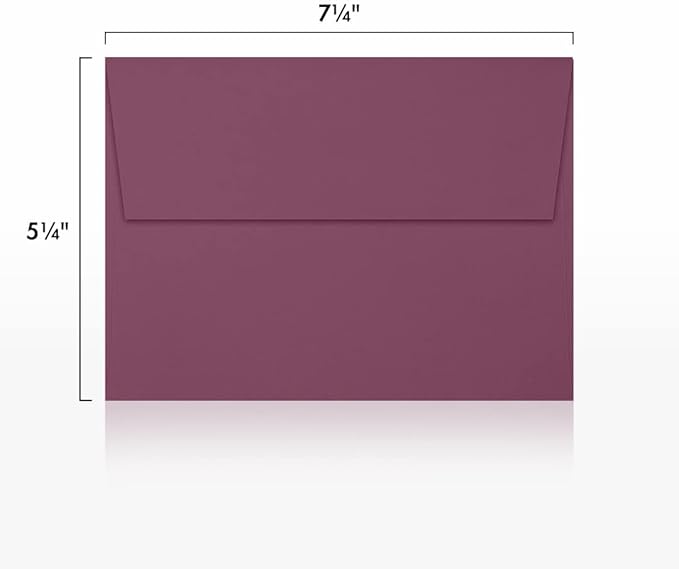 LUXPaper A7 Invitation Envelopes | Peel & Press | 5 1/4" x 7 1/4" | Vintage Plum | 80lb. Text | 50 Qty