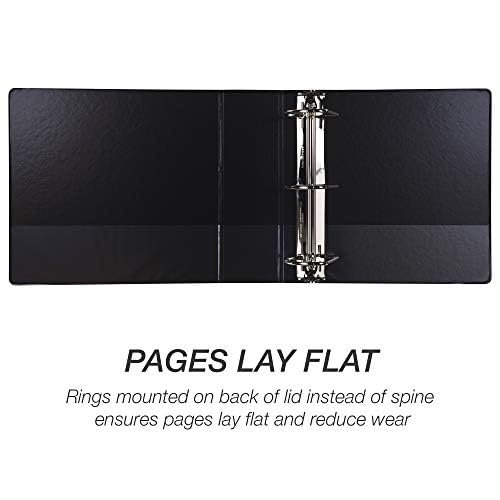 Samsill Durable 4 inch 3 Ring Binder, D Ring Binder, 100% Recycled Chipboard, Black, 2 Pack