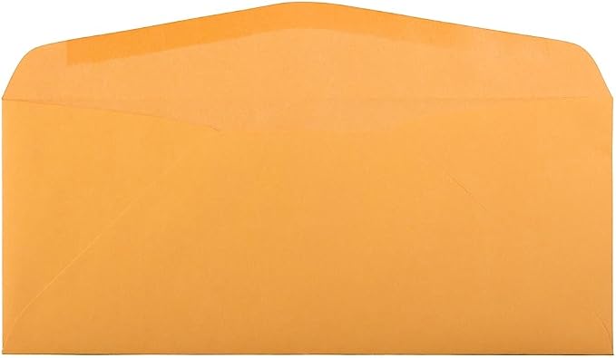 JAM PAPER #14 Envelopes - 5 x 11 1/2 - Brown Kraft Manila - 50/Pack