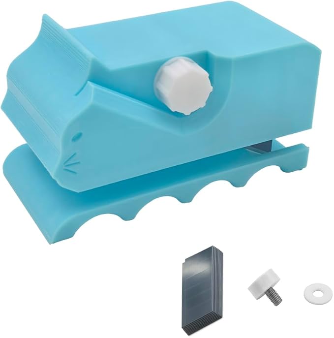 Cardboard Cutter for Cat Scratchers,DIY Cardboard Cutting Tool, Handheld Cardboard Cutting Tools for Making Cat Scratching Board Cat Bed (Light Blue + 10pcs Replacement Blades)
