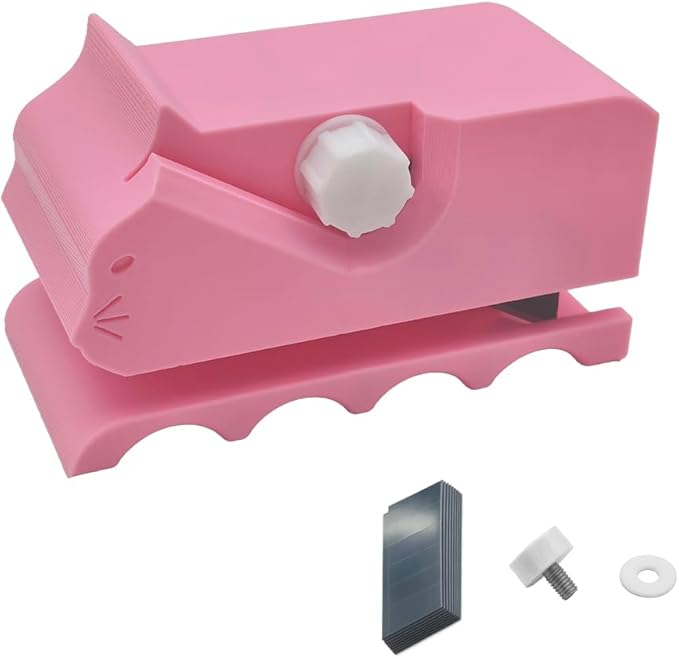 Cardboard Cutter for Cat Scratchers,DIY Cardboard Cutting Tool, Handheld Cardboard Cutting Tools for Making Cat Scratching Board Cat Bed (Pink + 10pcs Replacement Blades)