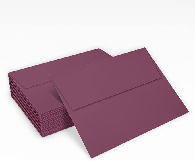 LUXPaper A7 Invitation Envelopes | Peel & Press | 5 1/4" x 7 1/4" | Vintage Plum | 80lb. Text | 50 Qty