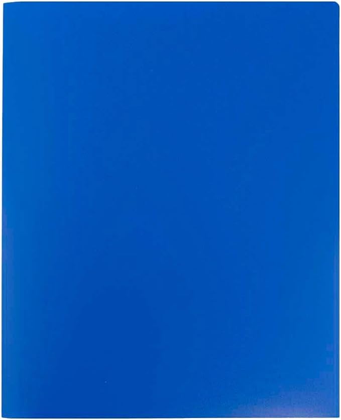 JAM PAPER Heavy Duty Plastic 2 Pocket Extra Tough School Folders - Blue - 24/Pack