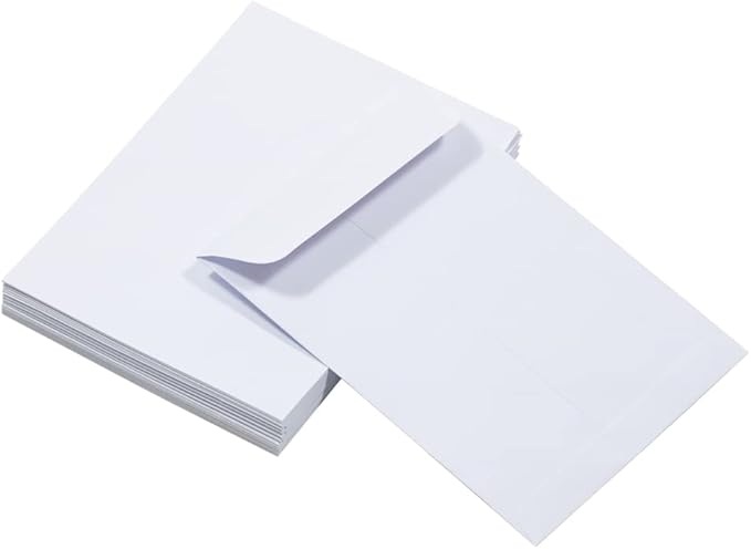 JAM PAPER 5 1/2 x 7 1/2 Open End Catalog Commercial Envelopes with Peel and Seal Closure - White - Bulk 250/Box