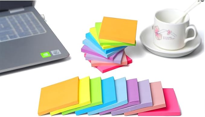 Sticky Notes 3x3 Inches, 9 Color,18 Pads/Pack,1008 Sheets, Self-Stick Note Pads, 56Sheets/pad Notebook,Use for School,Home, Office, Notebook (Bright Color)