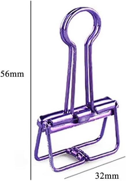 16PCS Metal Medium Binder Clips Hollow Binder Clip Metal Paper Clamps Binder Clips Decorative Tool for School Office Paperwork Multicolor (M)