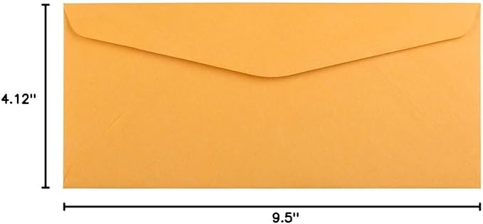 JAM PAPER #10 Business Commercial Envelopes - 4 1/8 x 9 1/2 - Brown Kraft Manila - 25/Pack