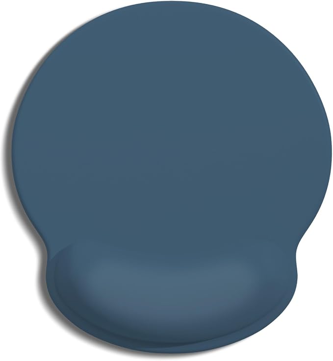 Auhoahsil Mouse Pad, Ergonomic Mouse Pad with Wrist Rest, Pain Relief Computer Gel Mouse Pad Wrist Support for Laptop, Mousepad with Non-Slip PU Base, Mouse Pads for Desk, Navy Blue