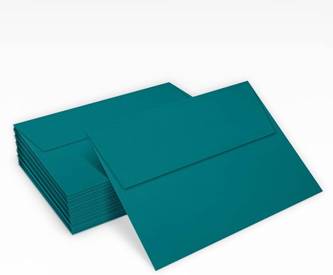 LUXPaper A7 Invitation Envelopes | Peel & Press | 5 1/4" x 7 1/4" | Teal | 80lb. Text | 50 Qty
