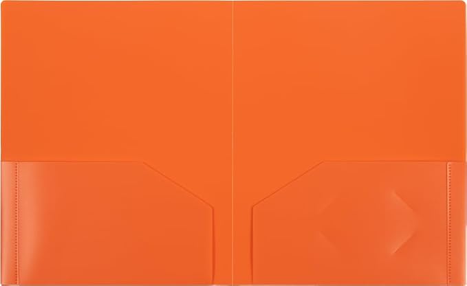 JAM PAPER Heavy Duty Plastic 2 Pocket Extra Tough School Folders - Assorted Fashion Colors - 12 Folders/Pack (2 Assorted Packs of 6)