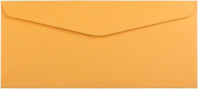 JAM PAPER #10 Business Commercial Envelopes - 4 1/8 x 9 1/2 - Brown Kraft Manila - Bulk 1000/Carton