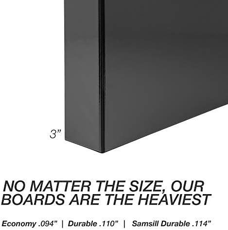 Samsill Durable 3 inch 3 Ring Binder, D Ring Binder, 100% Recycled Chipboard, Black, 4 Pack