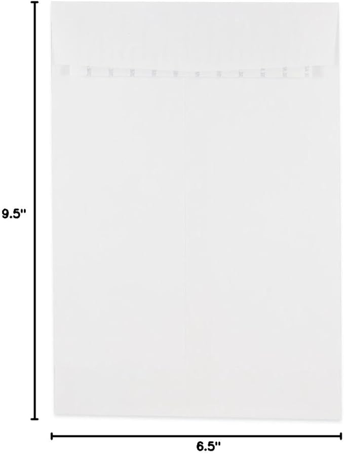 JAM PAPER 6 1/2 x 9 1/2 Open End Commercial Envelopes with Peel and Seal Closure - White - 50/Pack