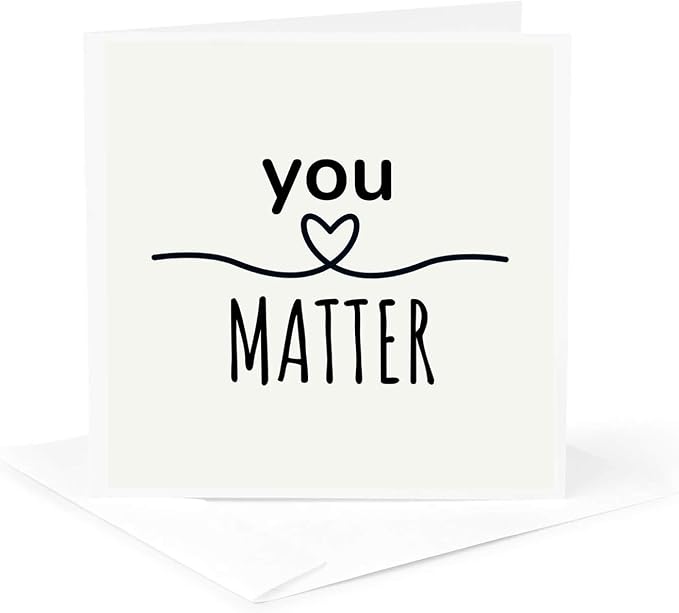 3dRose Motivational quote you Matter with heartstring 1 Greeting Card with envelope