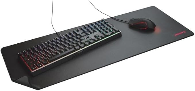 Cherry MP 2000, Premium Mouse Pad in XXL (31.50" x 13.78" x 0.20"), Smooth Fabric Surface for Precision, Sewn Edges, Non-Slip Bottom, Rollable, Comfortable, Black