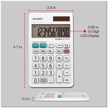 Sharp EL-377WB Business Calculator, White 2.75