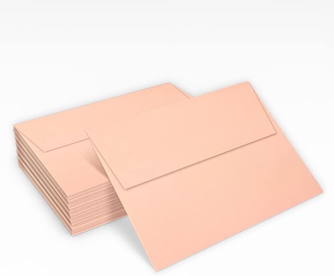 LUXPaper A7 Invitation Envelopes | Peel & Press | 5 1/4" x 7 1/4" | Blush Pink | 80lb. Text | 500 Qty