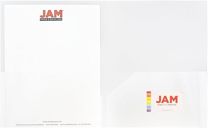 JAM PAPER Plastic 2 Pocket POP Folders - Durable School Folders - Clear - 24/Pack