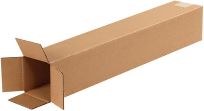 Secure Seal - 4x4x24 Pack of 100 Corrugated Cardboard Packing Shipping Mailing Moving Carton Boxes