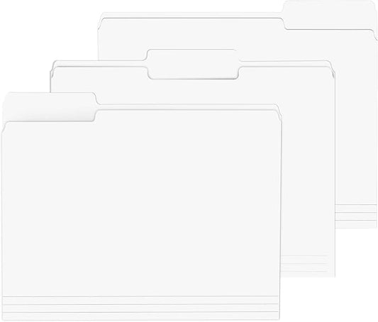 File Folder, PANDRI 120 Pack File Folder, 1/3 Cut Tab, Letter Size, Filing Folder for Office School Business, White