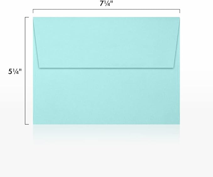 LUXPaper A7 Invitation Envelopes | Peel & Press | 5 1/4" x 7 1/4" | Seafoam Blue | 80lb. Text | 250 Qty
