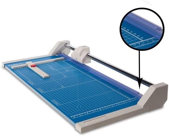 Dahle 550 Professional Rotary Trimmer, 14" Cut Length, 20 Sheet Capacity, Self-Sharpening, Dual Guide Bar, Automatic Clamp, German Engineered Paper Cutter