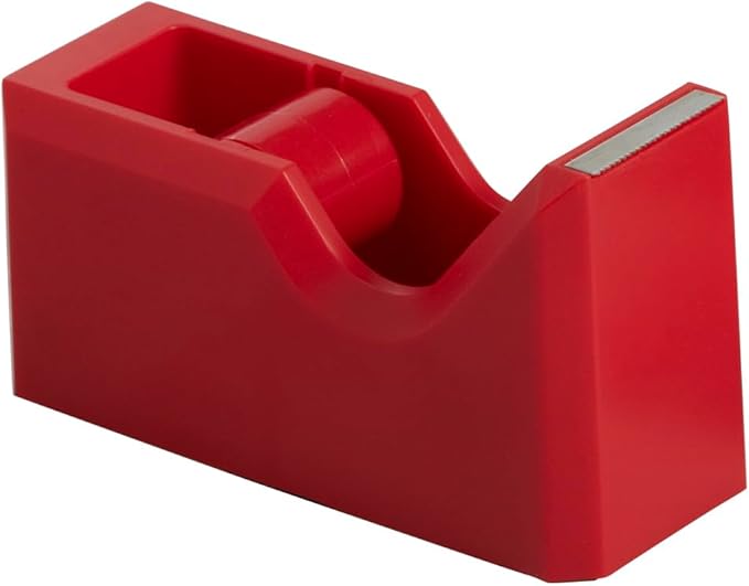 JAM PAPER Colorful Desk Tape Dispensers - Red - 3/Pack