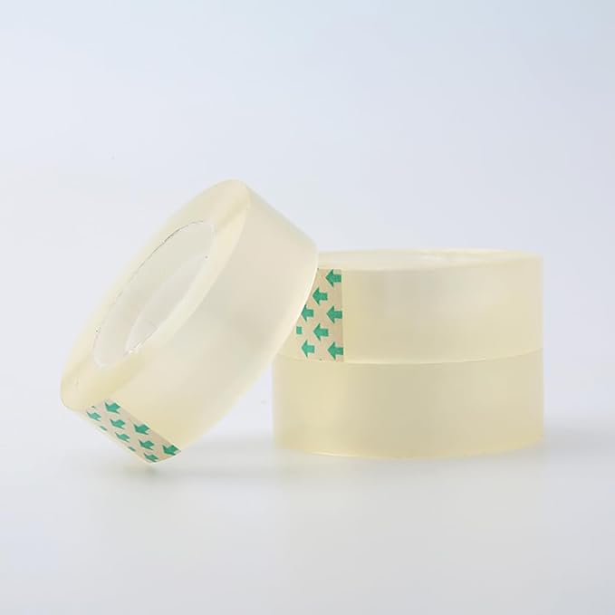 16 Rolls 1.8cm Clear Tape Dispenser Refill Rolls Transparent Gift Wrapping Tape Packing Tape Dispenser Refills Gift Wrap Tape Rolls All Purpose Tape Office Home School Supplies