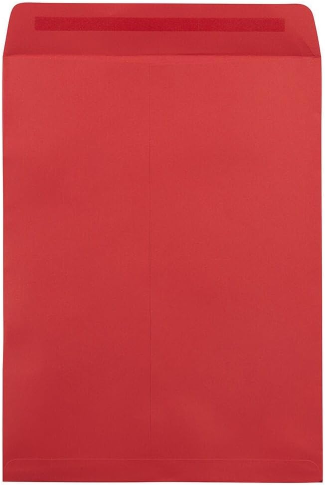 LUXPaper 9 x 12 Open End Envelopes | Peel & Press | Ruby Red | 80lb. Text | 50 Qty