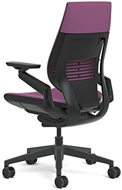 Steelcase Gesture Office Chair - Cogent: Connect Concord Fabric, Low Seat Height, Wrapped Back, Dark on Dark Frame, Lumbar Support