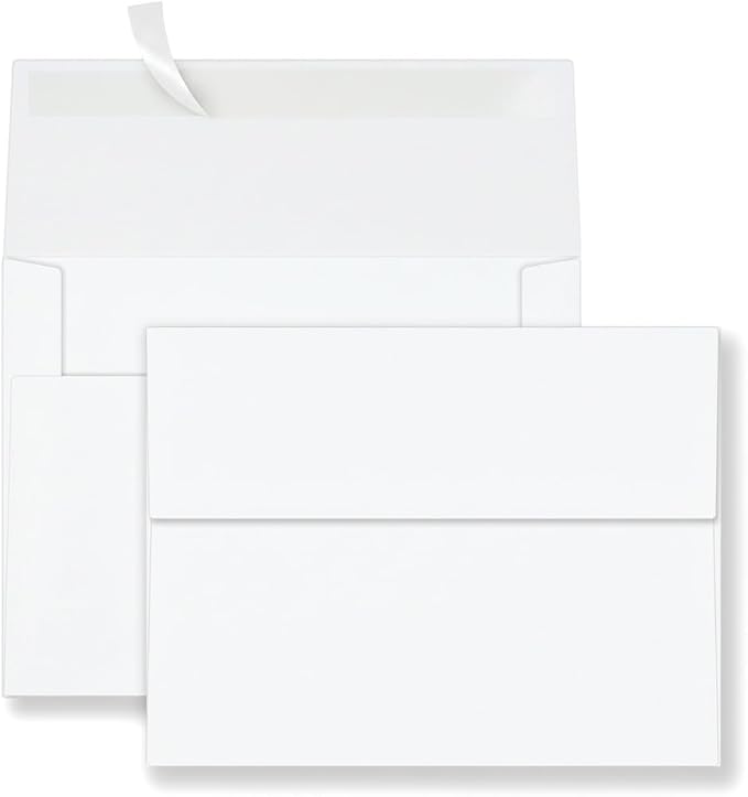 200 Pack A2 White Envelopes 4.375x5.75 Invitation Envelopes Self Seal for Wedding Birthday Party Baby Shower Thank You Notes, Greeting Cards