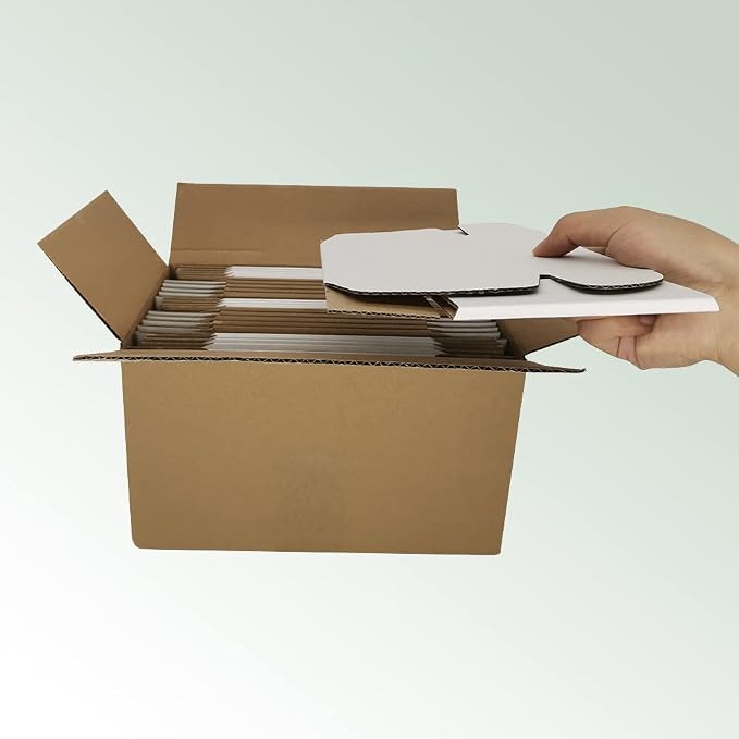 11.125x8.625x2'' Shipping Boxes 25 Pack, White Corrugated Cardboard Mailers for Mailing Packaging Small Business (W1182-25)