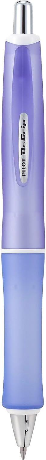 PILOT Dr. Grip Frosted Refillable & Retractable Ballpoint Pen, Medium Point, Black Ink, Single Pen - Ideal for School, Journaling & Office Writing