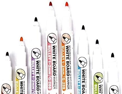 YES4QUALITY Dry Erase Markers for Whiteboard w/Eraser Caps (8 Pack), Magnetic White Board Marker Set for Kids, Ultra-Fine Tip, Assorted Colors & Low-Odor, Use for Office, Classroom & Home