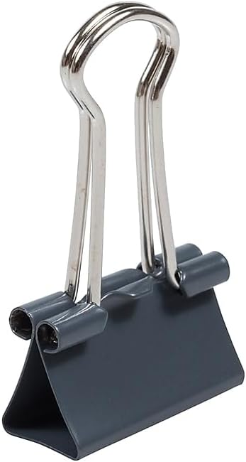 JAM PAPER Colorful Binder Clips - Small - 3/4 Inch (19 mm) - Grey Binderclips - 25/Pack