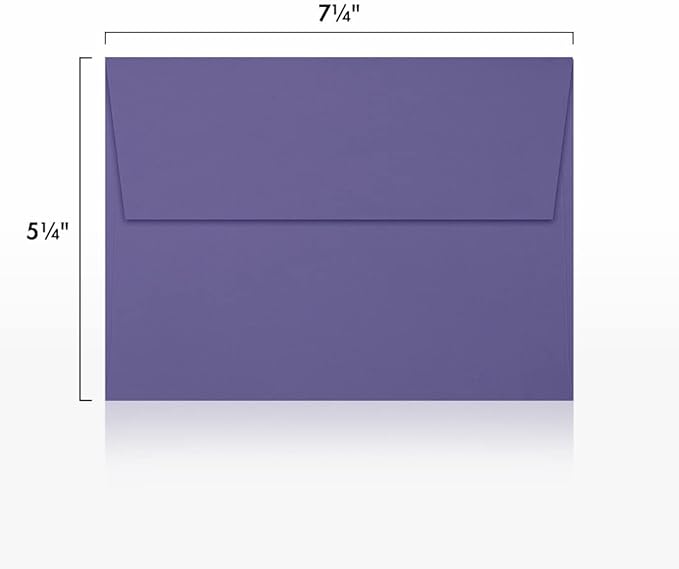 LUXPaper A7 Invitation Envelopes | Peel & Press | 5 1/4" x 7 1/4" | Wisteria Purple | 80lb. Text | 250 Qty