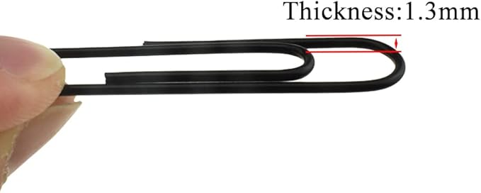 HAHIYO Paper Clips Large 2 inches (50mm) Length Black Paperclips Vinyl Coated Prevent Scratching Tearing The Pages Sturdy for Bookmark Organize Home Office School 80 Pack