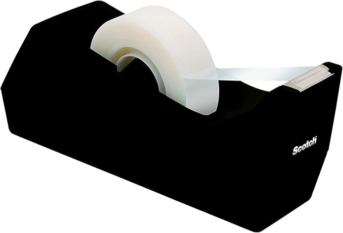Scotch Desk Tape Dispenser, 1in. Core, Black, 6 Pack