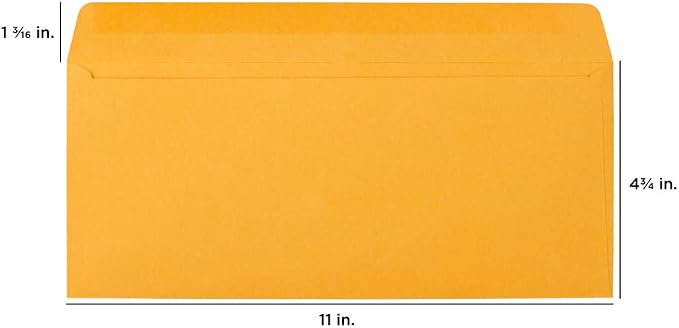 JAM PAPER #12 Manila Envelopes - 4 3/4 x 11 - Brown Kraft Manila - Bulk 500/Box
