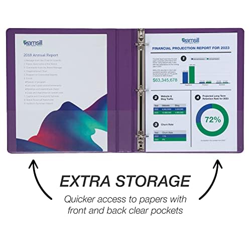 Samsill Durable 1 inch 3 Ring Binder, D Ring Binder, 100% Recycled Chipboard, Fashion Assortment, 4 Pack