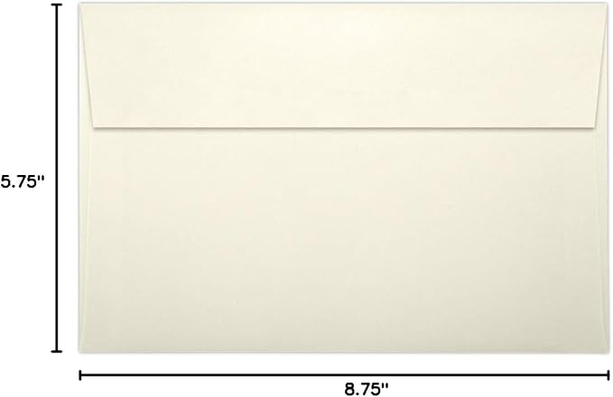 LUXPaper A9 Invitation Envelopes | Peel & Press | 5 3/4" x 8 3/4" | Natural Linen | 80lb. Text | 50 Qty